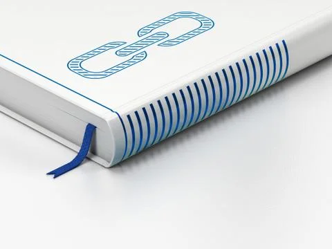 Web development concept: closed book, Link on white background Stock Illustration