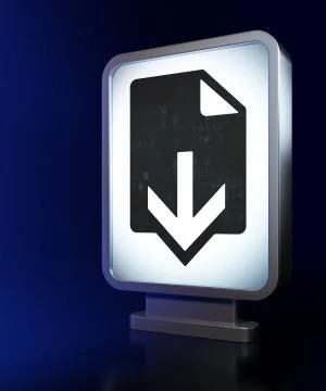 Web development concept: Download on billboard background Stock Illustration