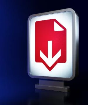 Web development concept: Download on billboard background Illustrazione stock