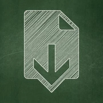Web development concept: Download on chalkboard background Illustrazione stock