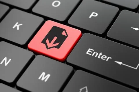 Web development concept: Download on computer keyboard background Stock Illustration