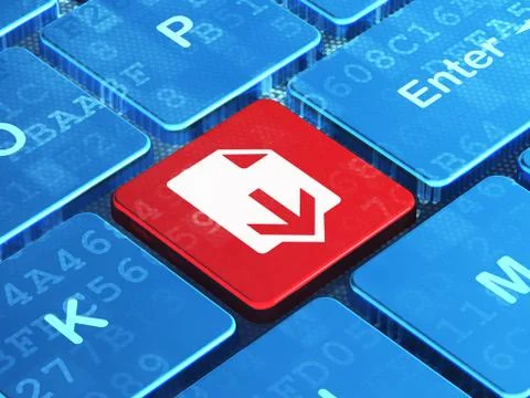 Web development concept: Download on computer keyboard background Stockillustratie