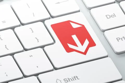 Web development concept: Download on computer keyboard background Stock Illustration