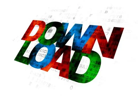 Web development concept: Download on Digital background Stock Illustration