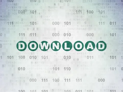 Web development concept: Download on Digital Data Paper background イラスト素材