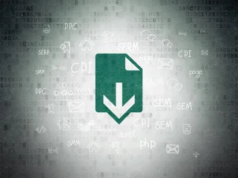 Web development concept: Download on Digital Data Paper background Stock Illustration