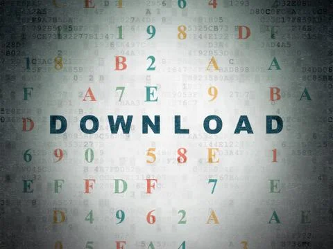 Web development concept: Download on Digital Data Paper background Stock Illustration