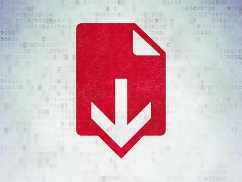 Web development concept: Download on Digital Data Paper background 库存插图