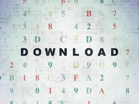 Web development concept: Download on Digital Data Paper background Stock Illustration