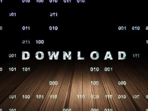 Web development concept: Download in grunge dark room イラスト素材