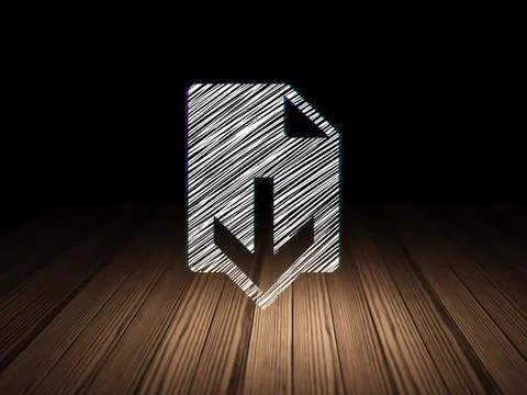 Web development concept: Download in grunge dark room Stockillustratie