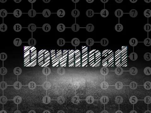 Web development concept: Download in grunge dark room イラスト素材