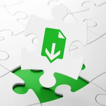 Web development concept: Download on puzzle background Stock Illustration