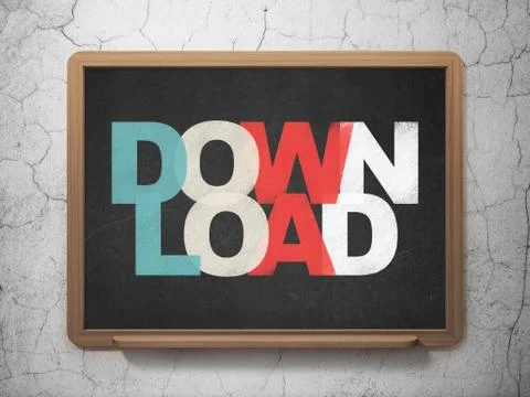 Web development concept: Download on School board background Stock Illustration