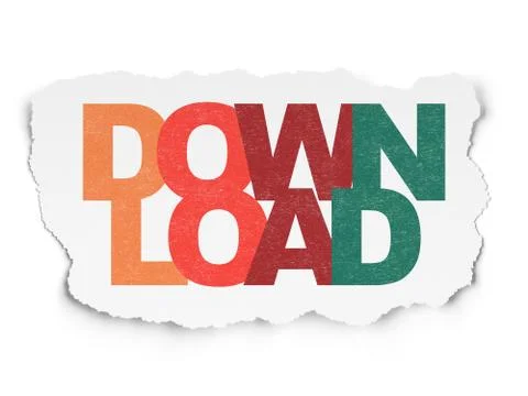 Web development concept: Download on Torn Paper background Stock-Illustration
