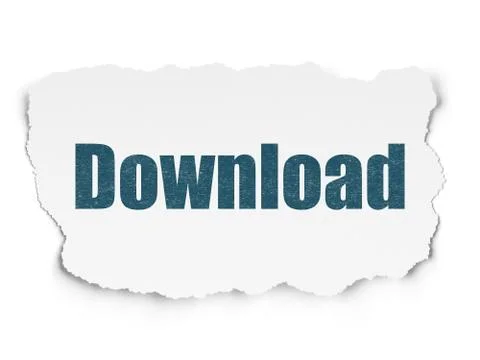 Web development concept: Download on Torn Paper background 库存插图