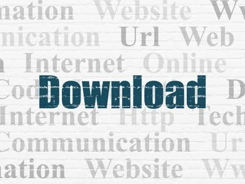 Web development concept: Download on wall background Stock Illustration
