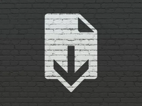 Web development concept: Download on wall background Stock Illustration