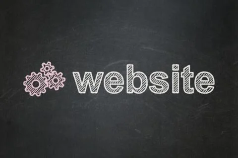 Web development concept: Gears and Website on chalkboard Stock Illustration