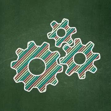 Web development concept: Gears on chalkboard background Ilustração Stock