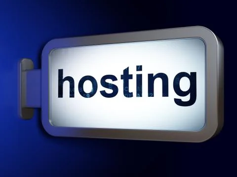 Web development concept: Hosting on billboard background Stock-Illustration