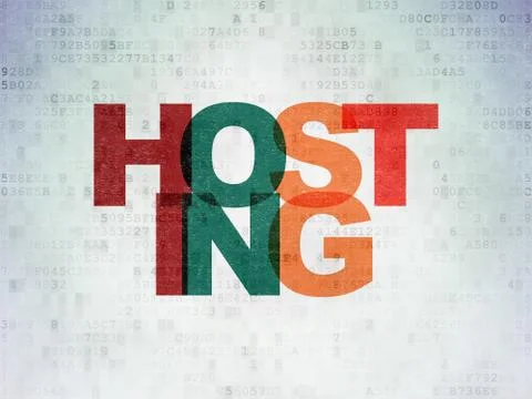 Web development concept: Hosting on Digital Paper background Stock Illustration