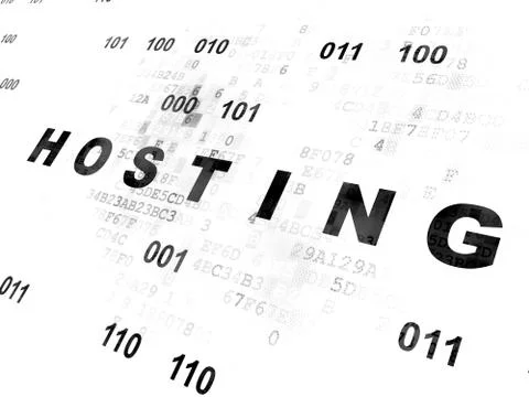 Web development concept: Hosting on Digital background Illustrazione stock