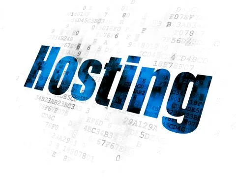 Web development concept: Hosting on Digital background イラスト素材