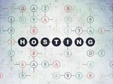 Web development concept: Hosting on Digital Data Paper background イラスト素材