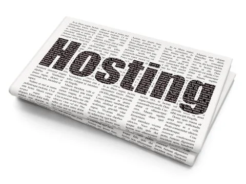 Web development concept: Hosting on Newspaper background Stock-Illustration
