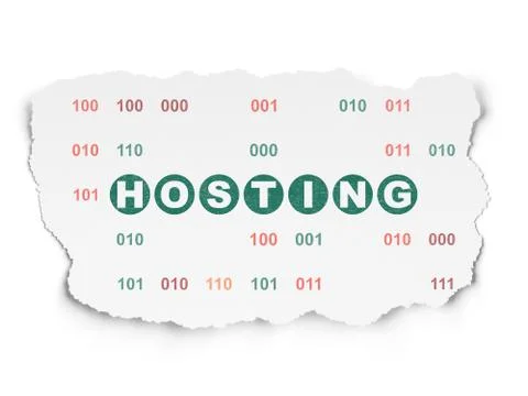 Web development concept: Hosting on Torn Paper background Stock-Illustration