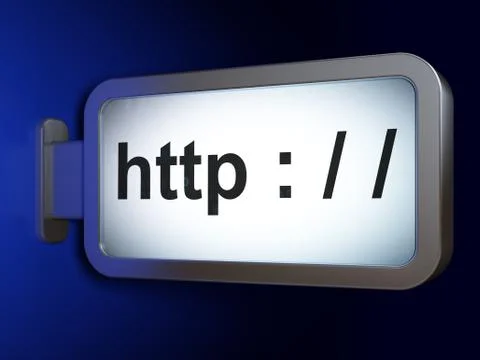 Web development concept: Http : / / on billboard background Stock-Illustration