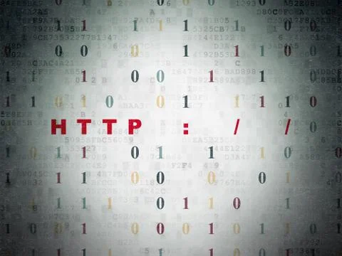 Web development concept: Http : / / on Digital Paper background 库存插图