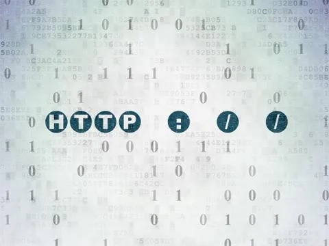 Web development concept: Http : / / on Digital Data Paper background Stock Illustration