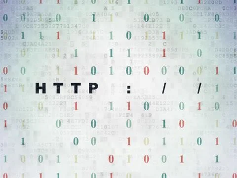 Web development concept: Http : / / on Digital Data Paper background Stock-Illustration