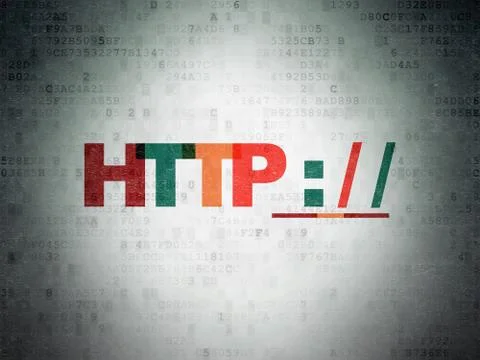 Web development concept: Http : / / on Digital Data Paper background Stock-Illustration