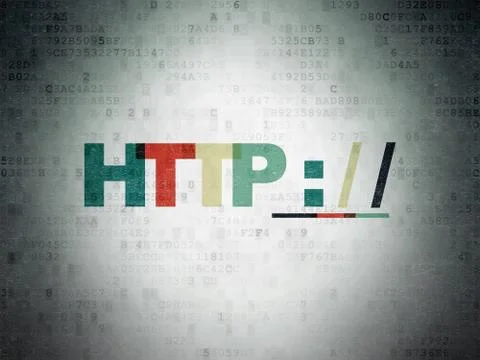 Web development concept: Http : / / on Digital Data Paper background Stock Illustration