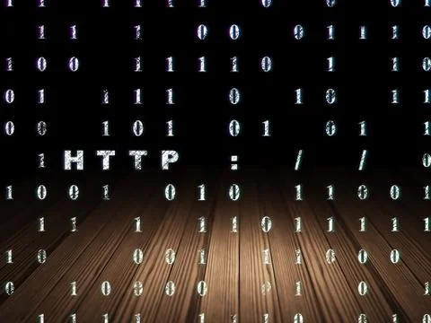 Web development concept: Http : / / in grunge dark room 스톡 일러스트