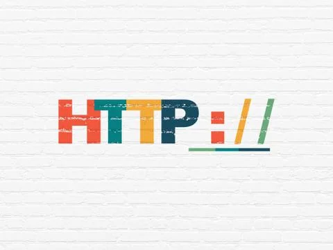 Web development concept: Http on wall background Stock-Illustration