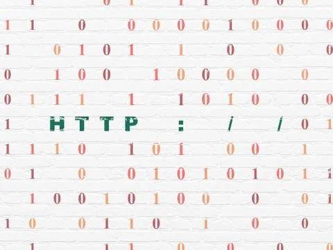 Web development concept: Http : / / on wall background Stock Illustration