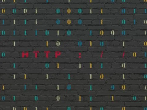 Web development concept: Http : / / on wall background Stock-Illustration