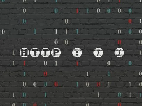 Web development concept: Http : / / on wall background Stock Illustration