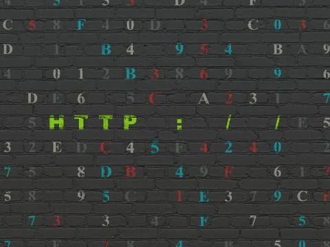Web development concept: Http : / / on wall background Stock-Illustration