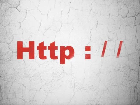 Web development concept: Http : / / on wall background Stock-Illustration