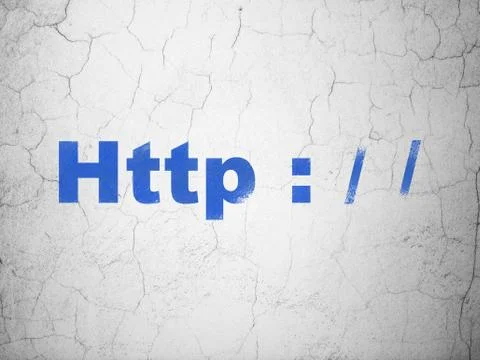Web development concept: Http : / / on wall background Stock Illustration