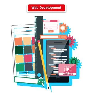 Web Development Concept 스톡 일러스트