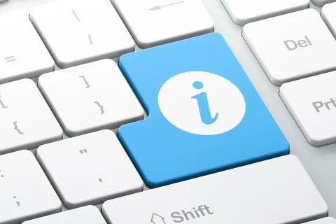 Web development concept: Information on computer keyboard background Stock Illustration