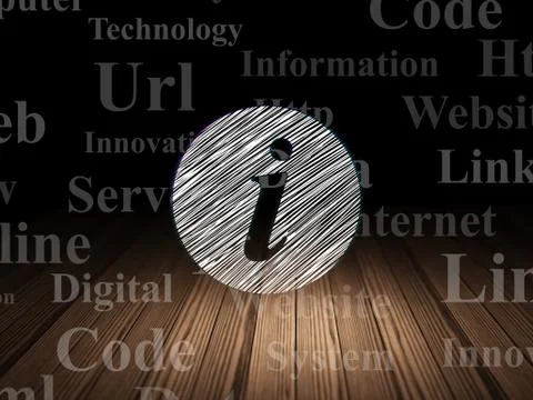 Web development concept: Information in grunge dark room Illustrazione stock