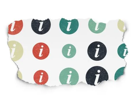 Web development concept: Information icons on Torn Paper background Illustrazione stock