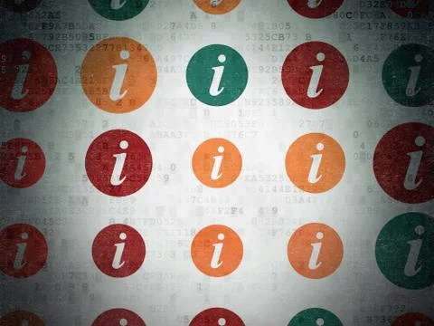 Web development concept: Information icons on Digital Paper background Illustrazione stock